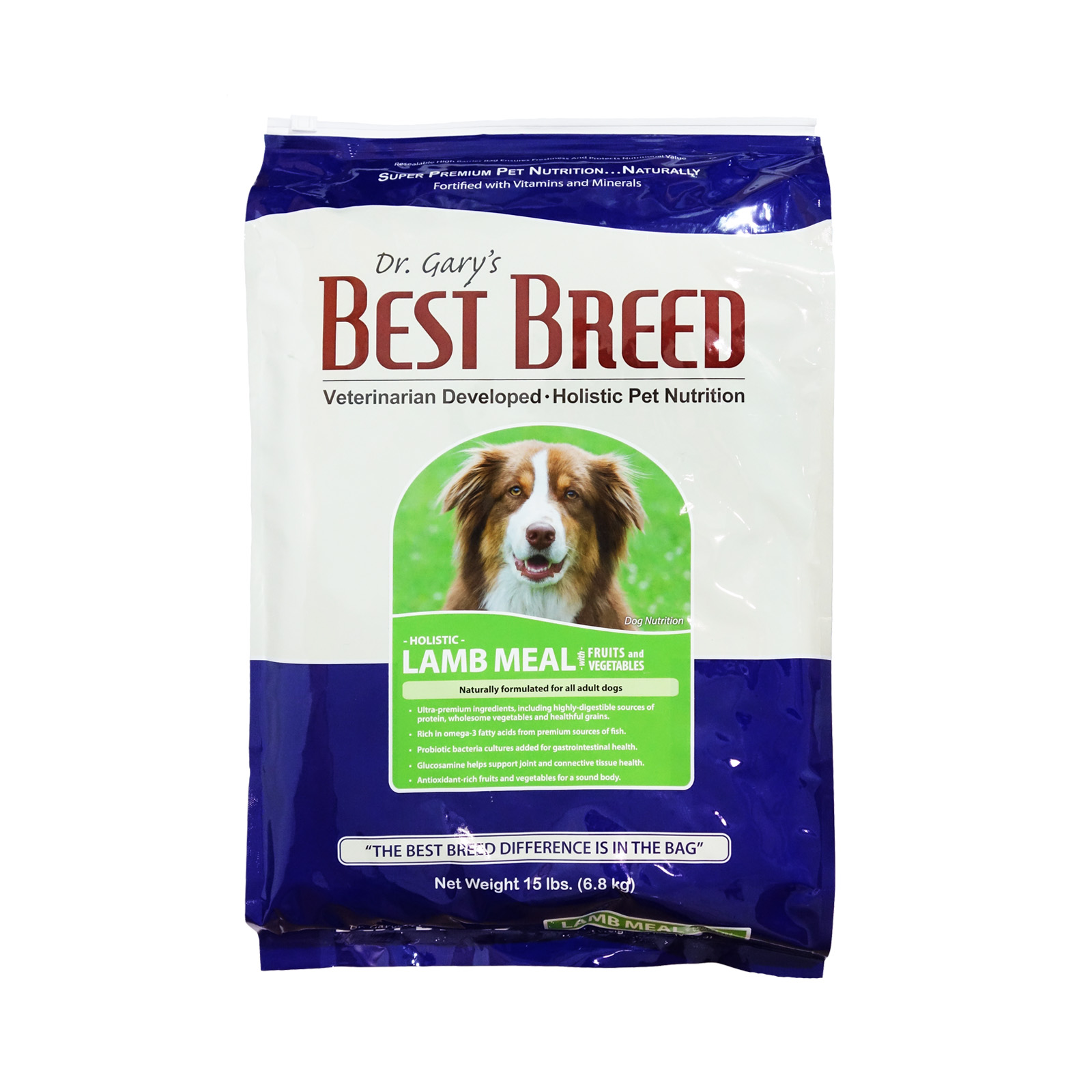 Dr. Gary's Best Breed Holistic Lamb Meal with Fruits & Vegetables Adult Dog Dry Food 15lbs (6.8Kg)