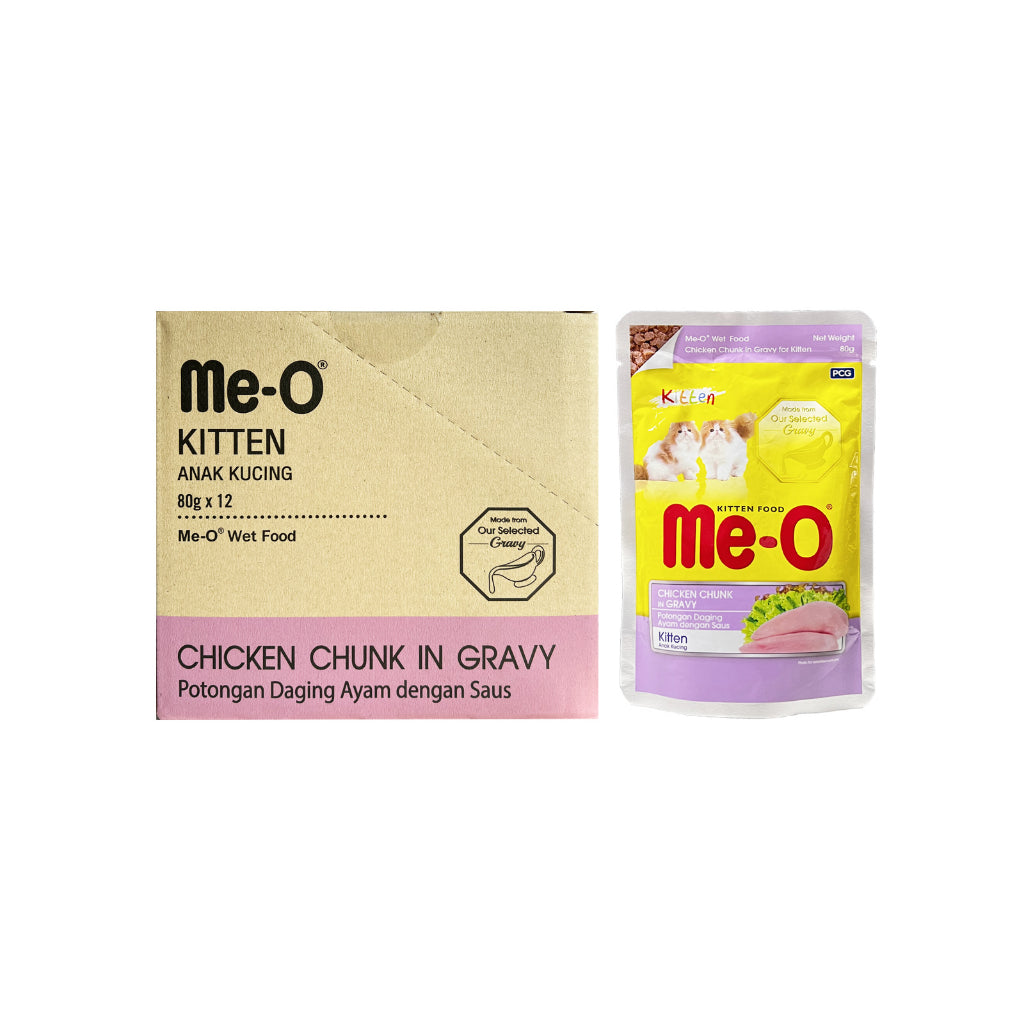 ME-O Cat Wet Pouch for Kitten, Adult and Senior 80g (12pkt/ctn)