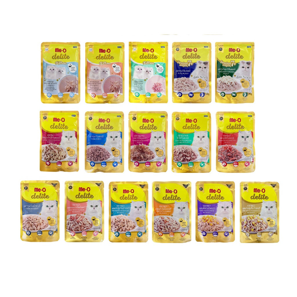Me-O delite Cat Pouch Kitten, Adult and Senior 70g (12pkts/ctn)