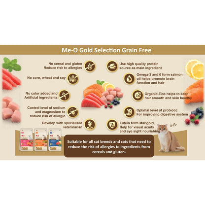 Me-O Gold Selection Grain Free Cat Dry Food 1.2kg