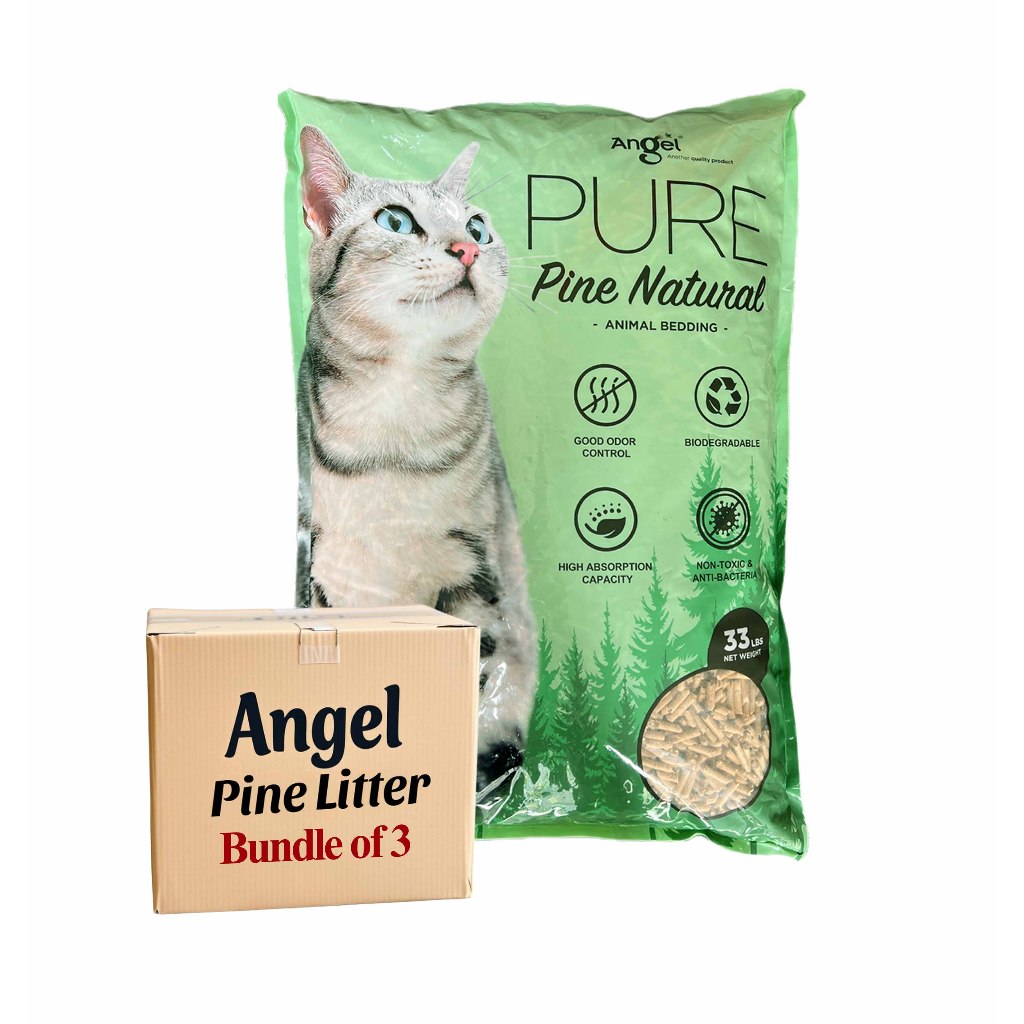 Angel Pine Natural Animal Bedding Cat Litter 15kg x 3packs