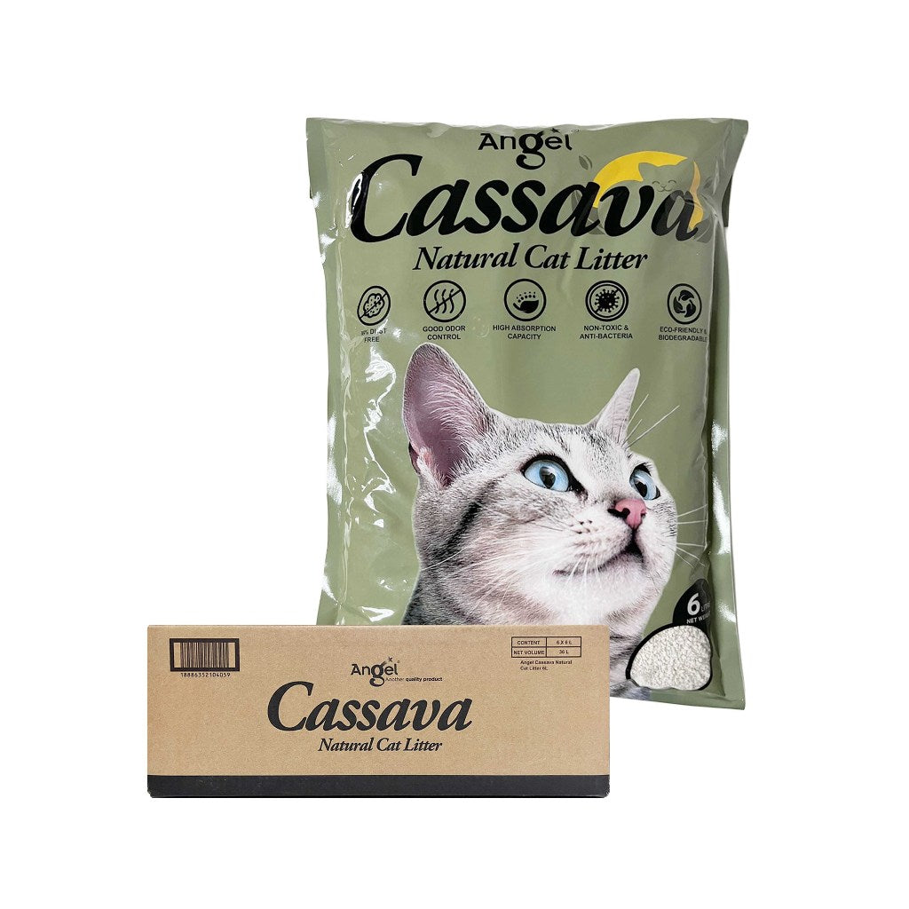 Angel Pure Crystals Cat Litter 5L/Angel Natural Cassava Cat Litter 6L – (6pkts/Ctn)
