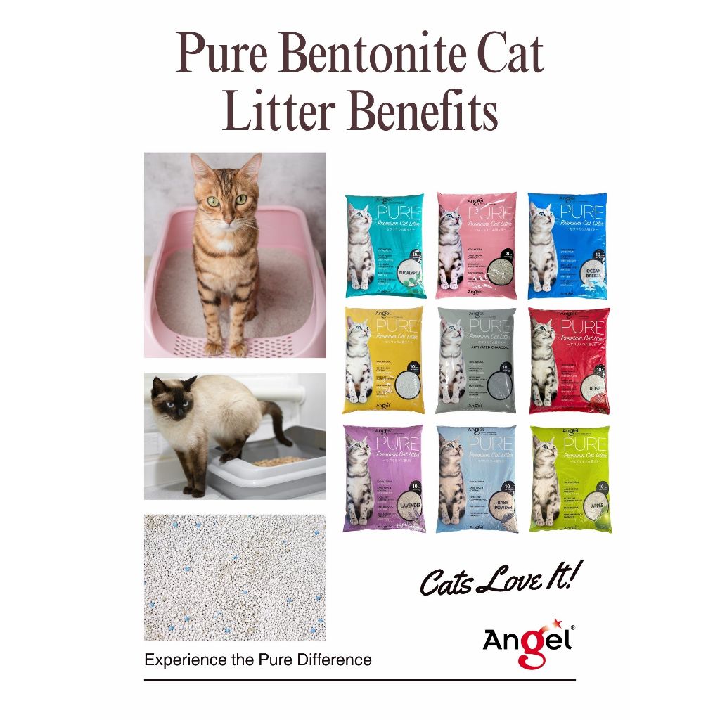 Angel Pure Premium Cat Litter 8kg/10L FREE Angel Premium Cat GRAVY Canned food