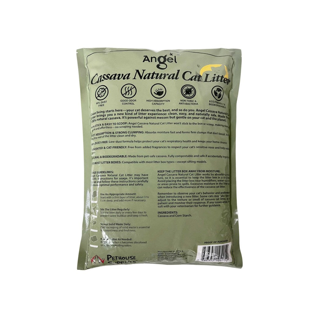 Angel Cassava Natural Cat Litter 6L / Angel Pure Crystals Cat Litter 5L