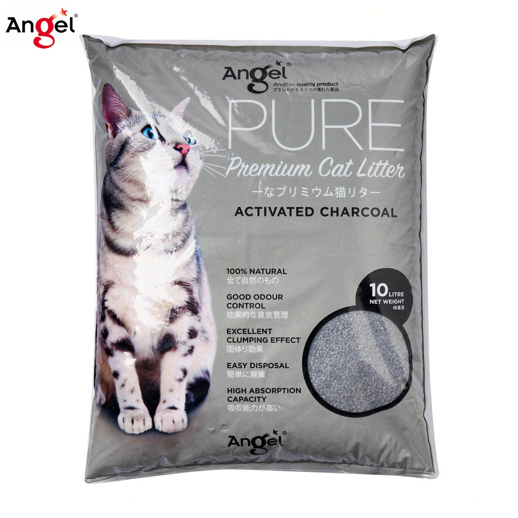 Angel Pure Premium Cat Litter Activated Charcoal 7kg Bundle Package