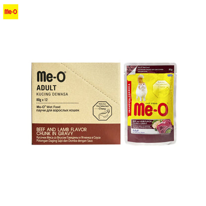 ME-O Cat Wet Pouch for Kitten, Adult and Senior 80g (12pkt/ctn)