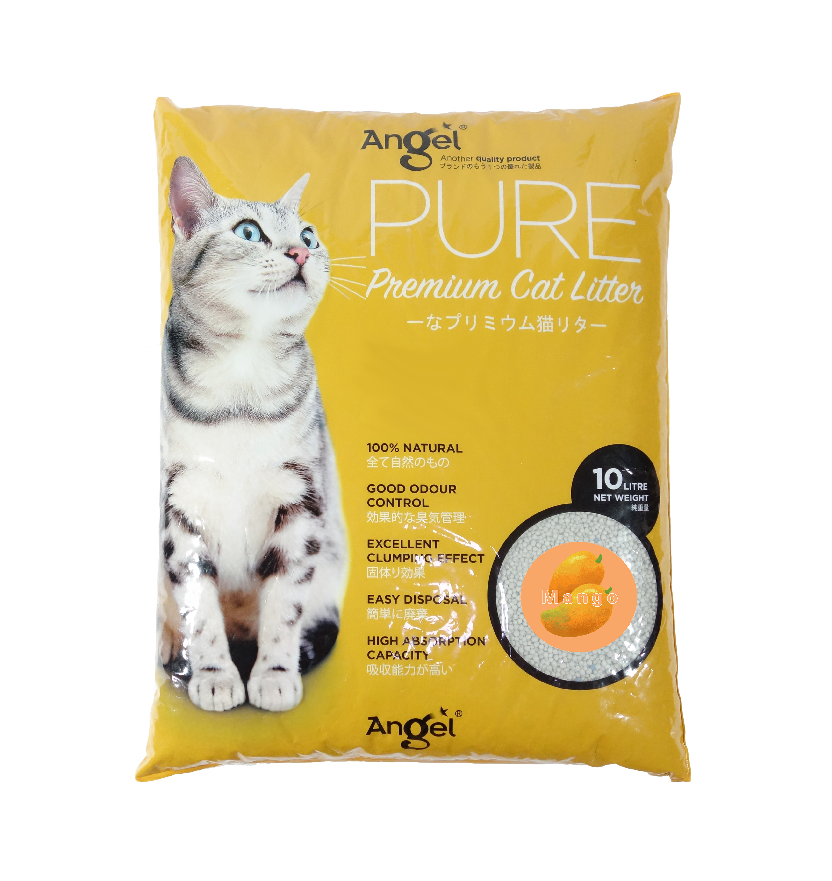 Angel Pure Premium Cat Litter 10L Mango Scented