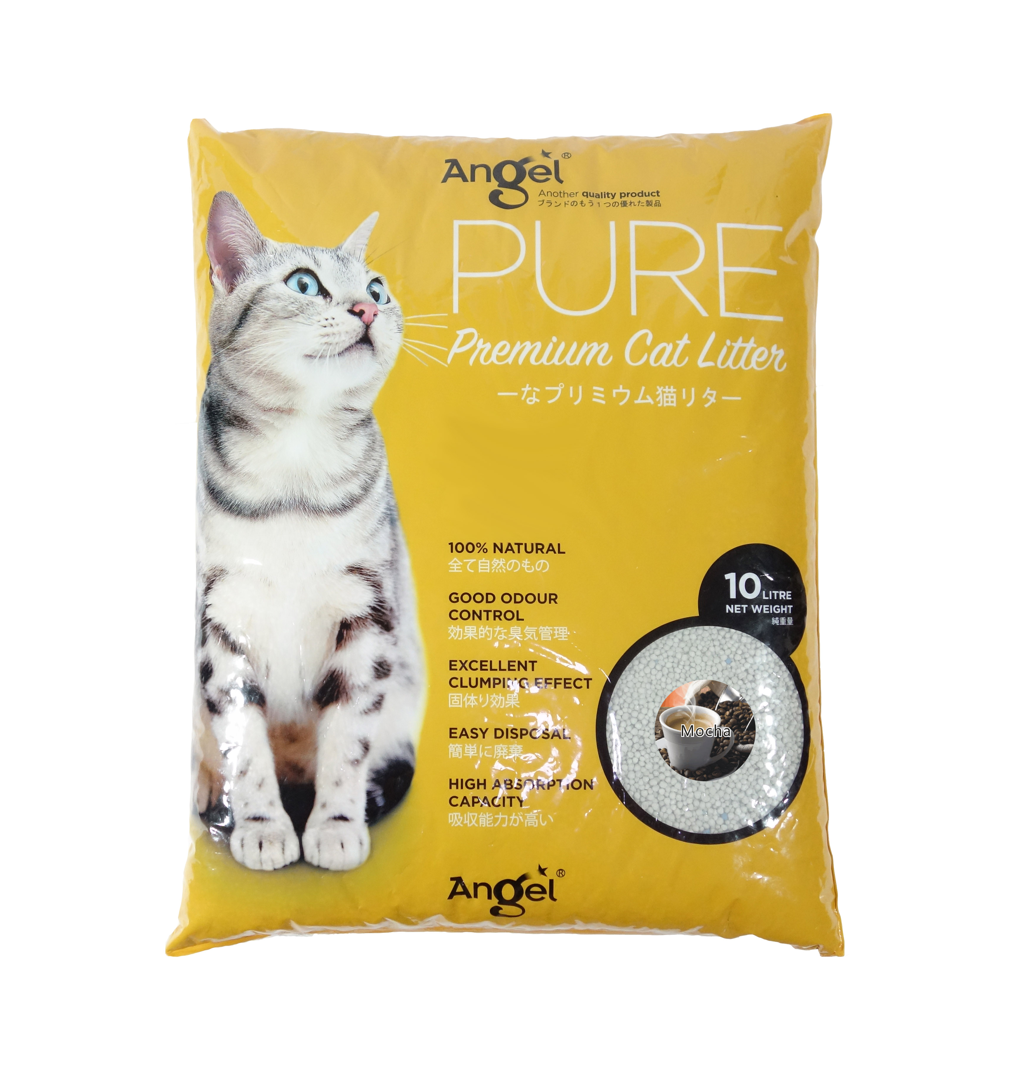 Angel Pure Premium Cat Litter 10L Mocha Scented