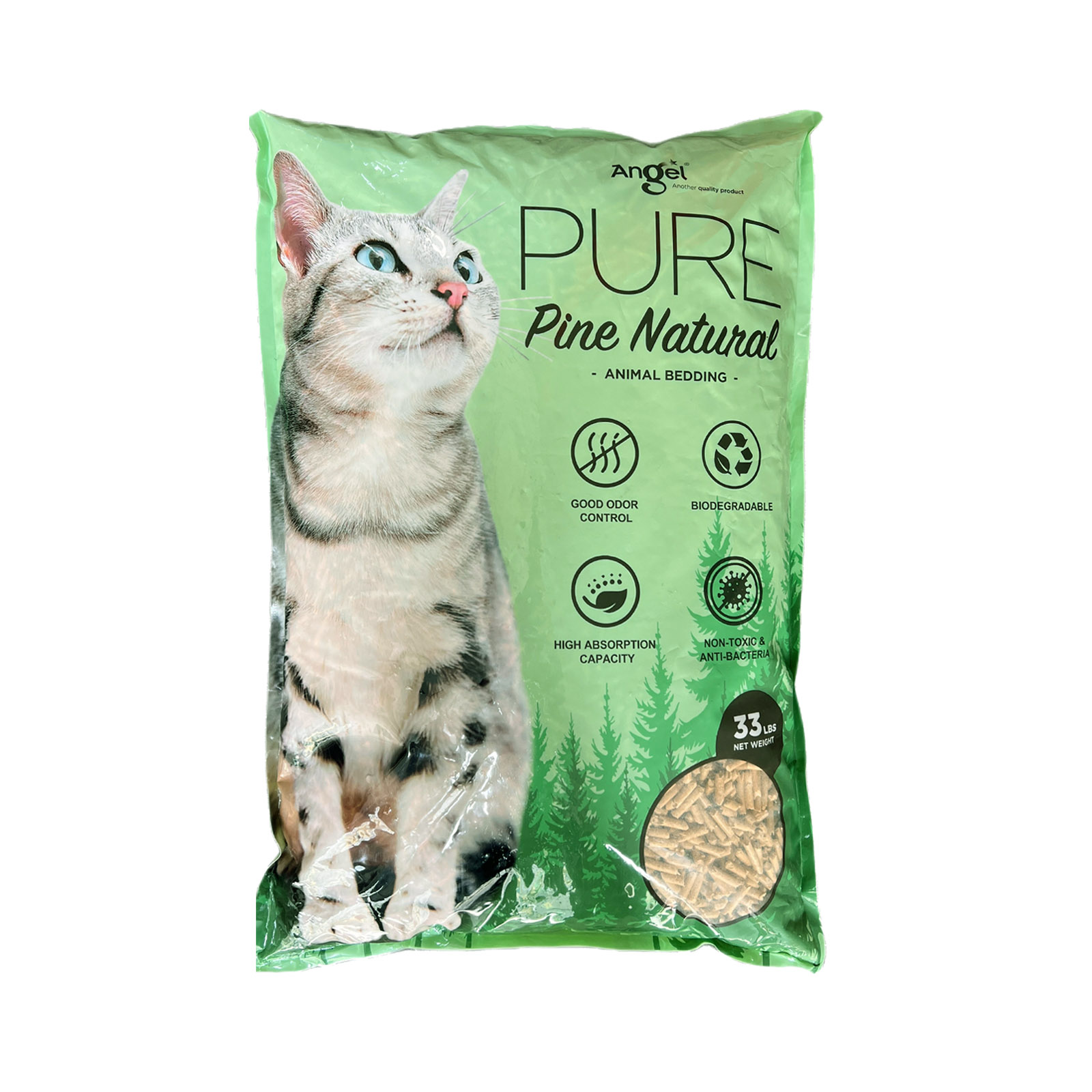 Angel New Pine Litter 33lbs NEW Front 8886352120199