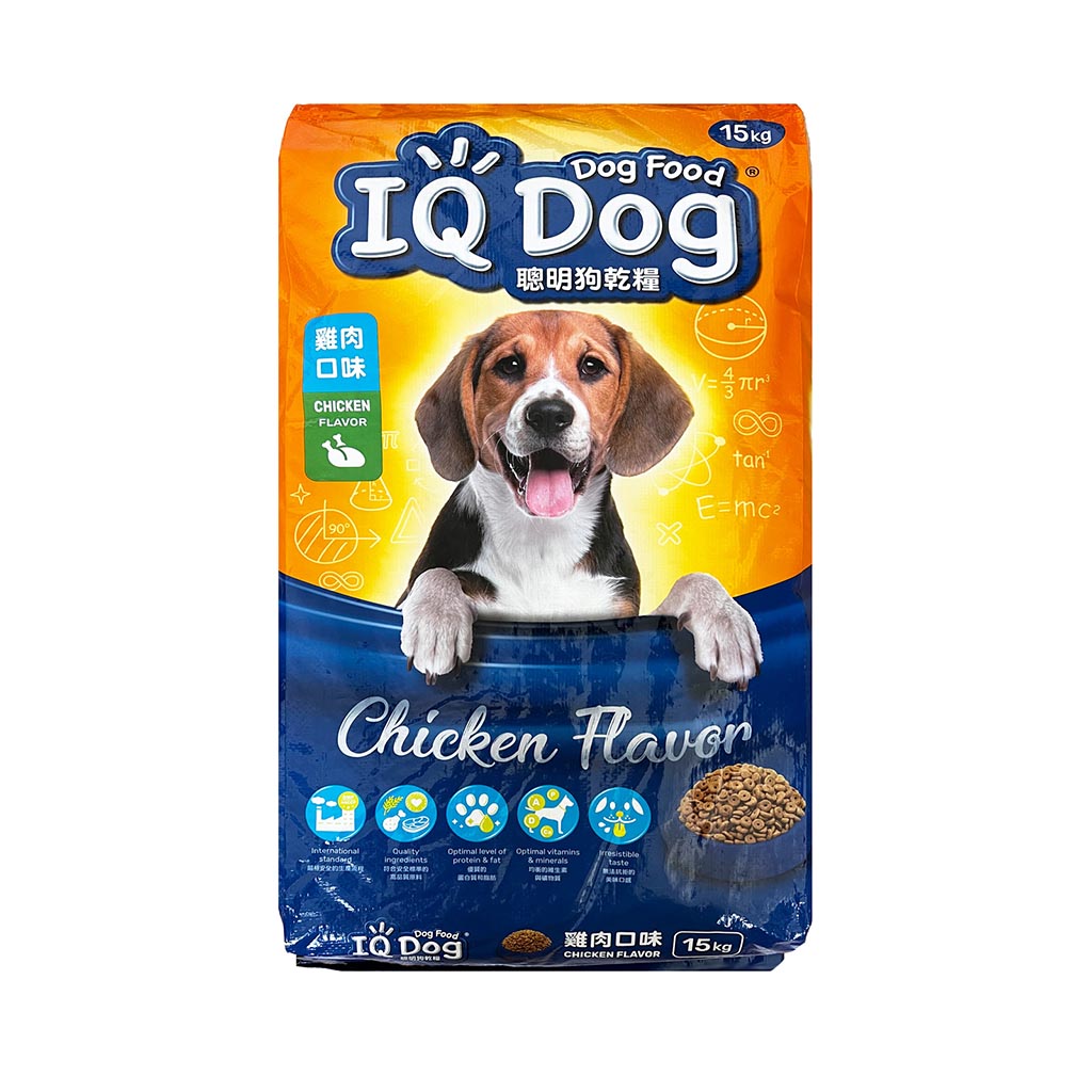 IQ Dog Chicken 15kg Front8850477373150
