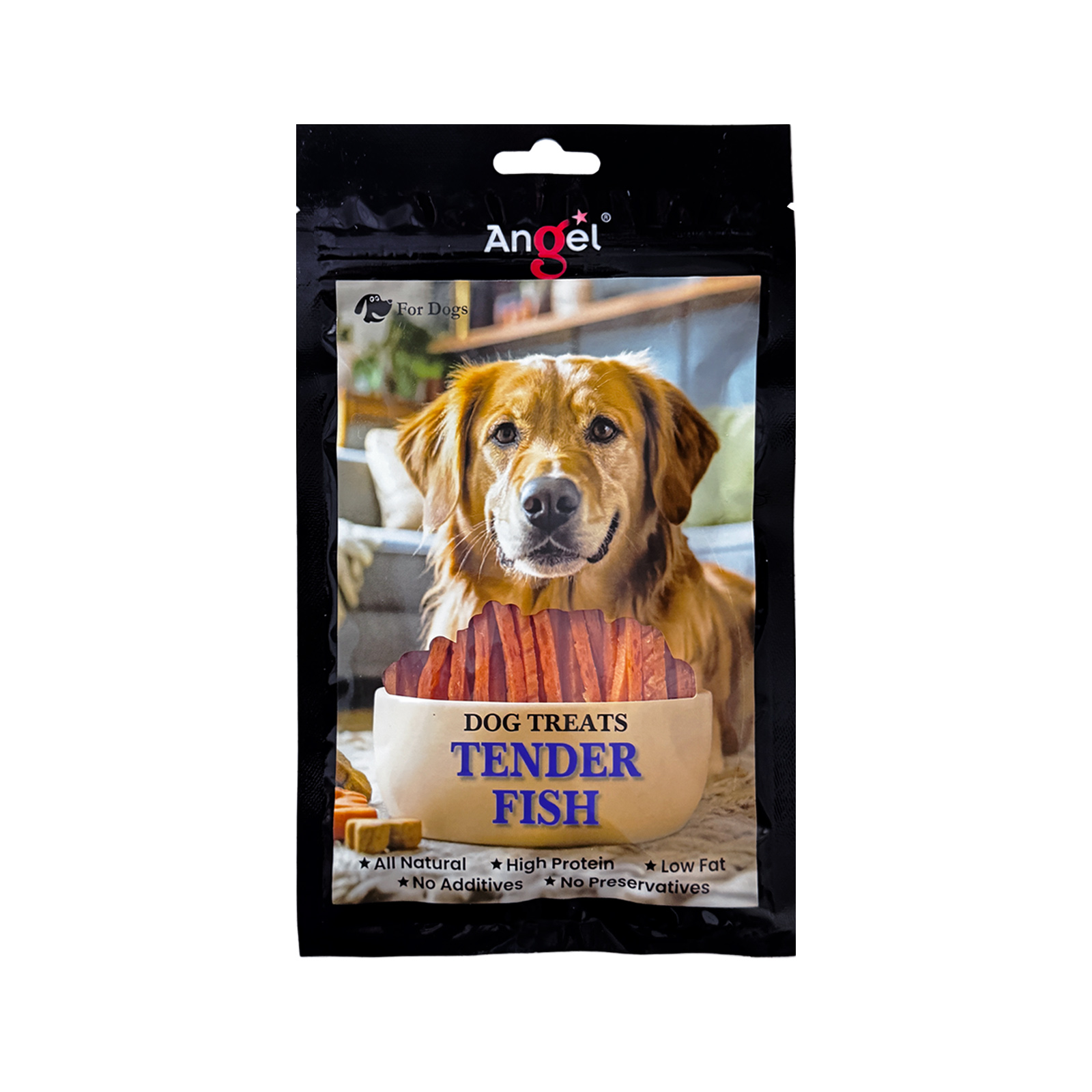 Angel Dog Treats Tender Fish 100g Front 8886352130129