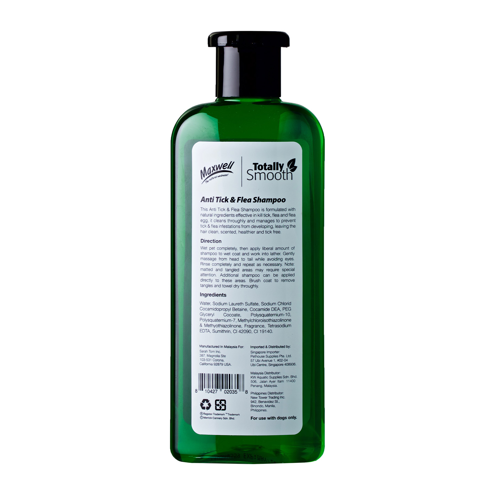 94 Maxwell Anti Tick And Flea Shampoo 400ml Back 810427020358