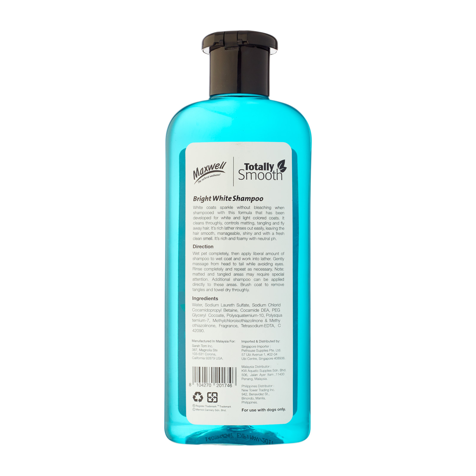 96 Maxwell Bright White Shampoo 400ml Back 8104270201746