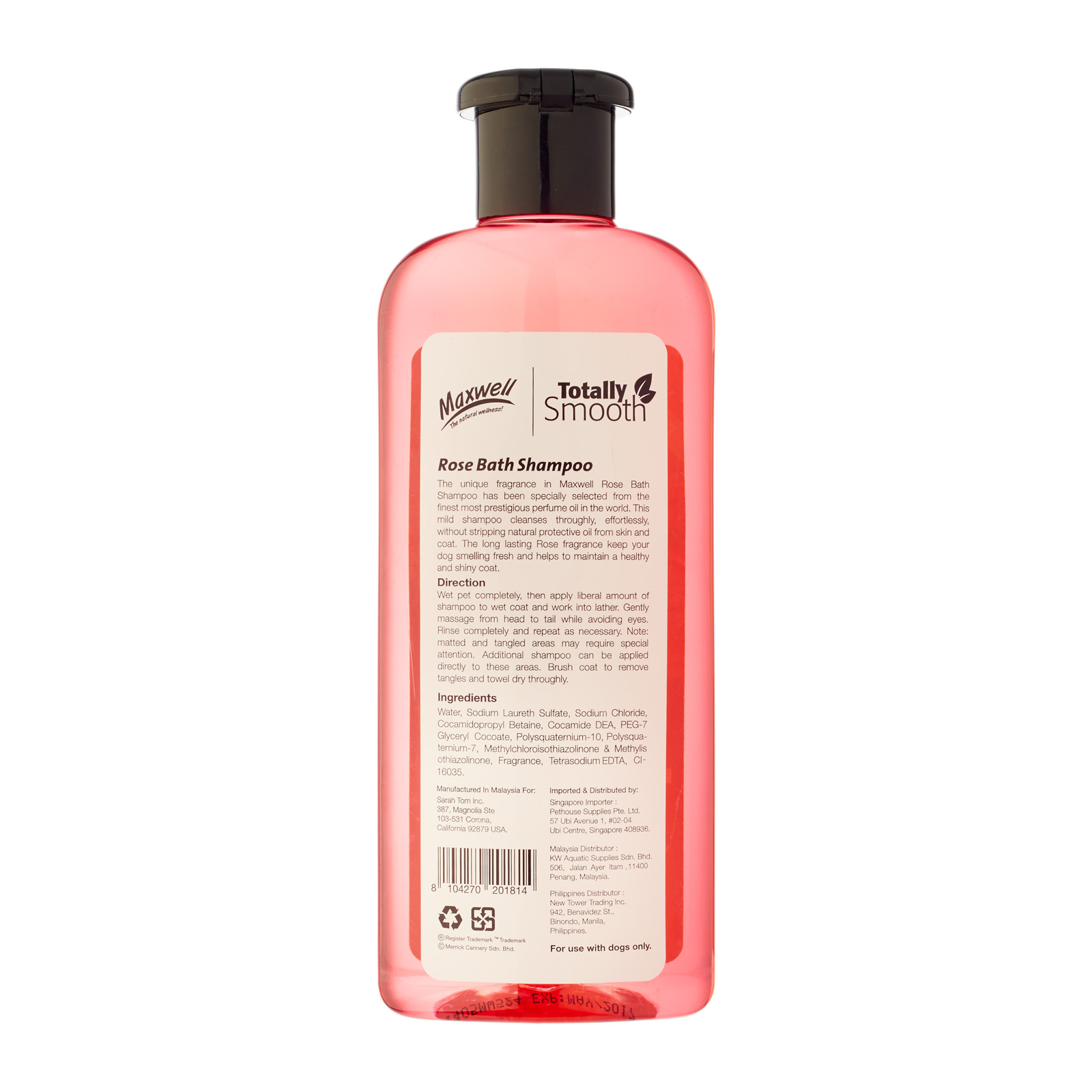 97 Maxwell Rose Bath Shampoo 400ml Back 8104270201814