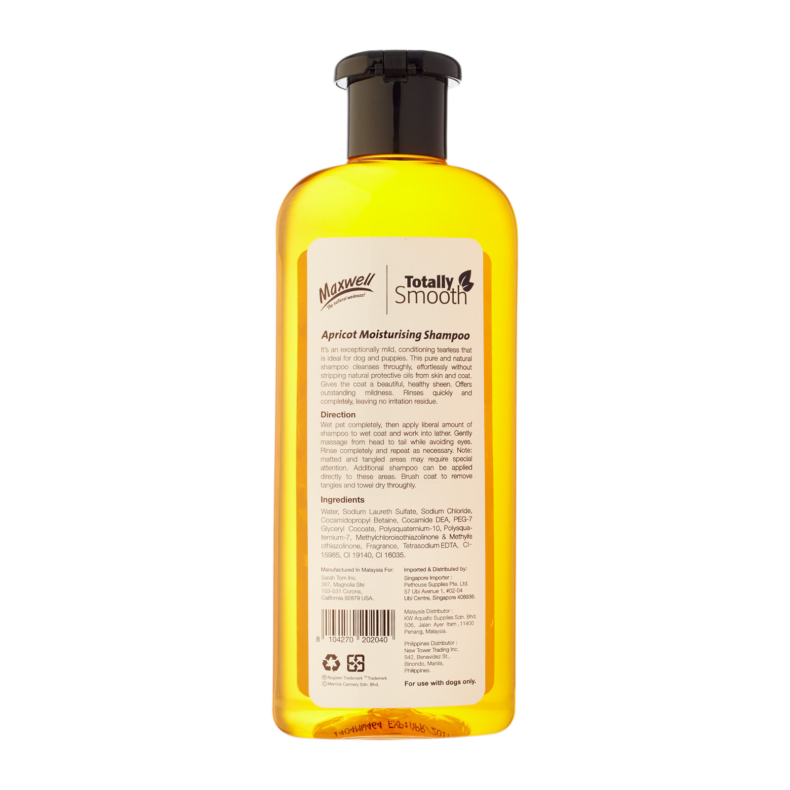 99 Maxwell Apricot Shampoo 400ml Back 8104270202040
