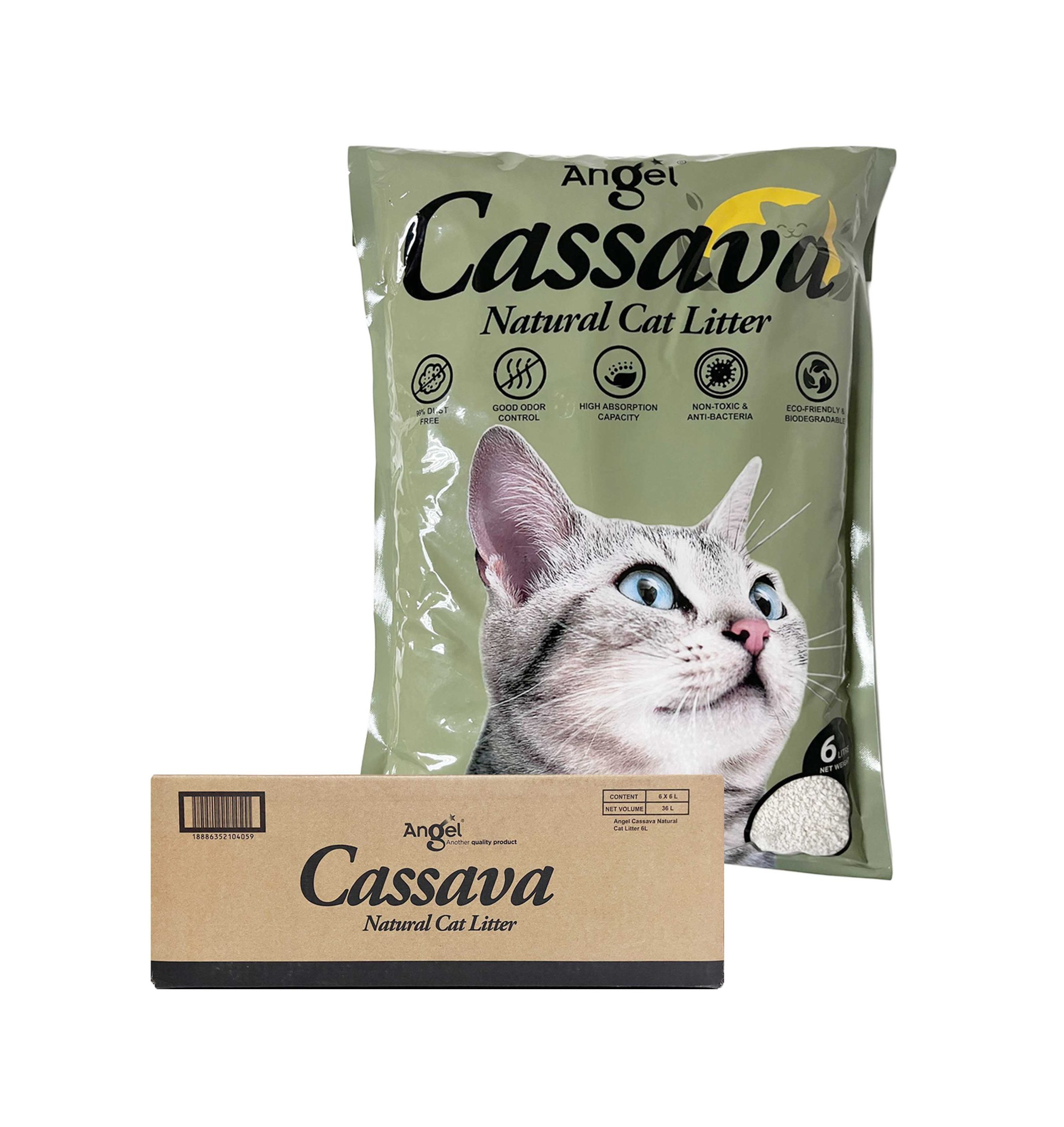 Angel Cassava Cat Litter 6L Ctn