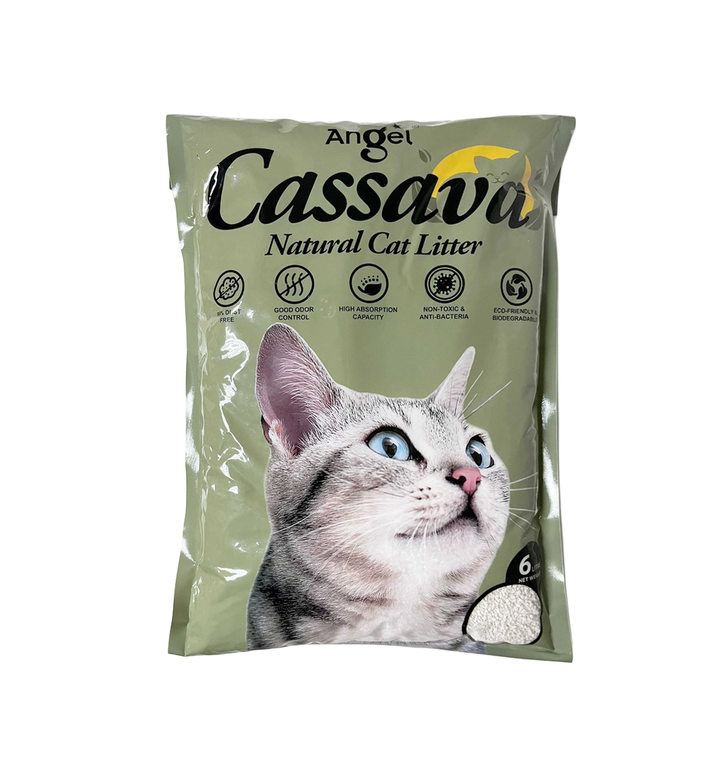 Angel Cassava Natural Cat Litter 6L Front 8886352104052