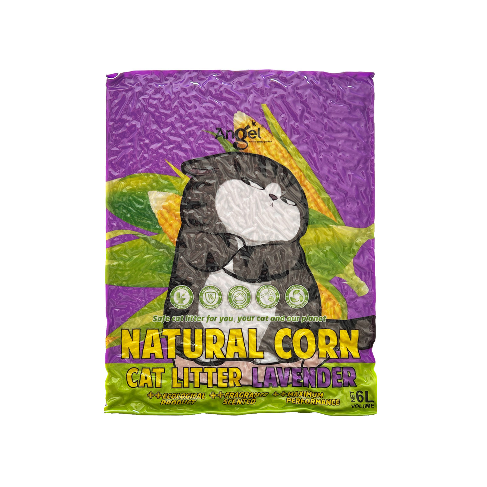 Angel Natural Corn Cat Litter Lavender 6L 8886352103024 Front