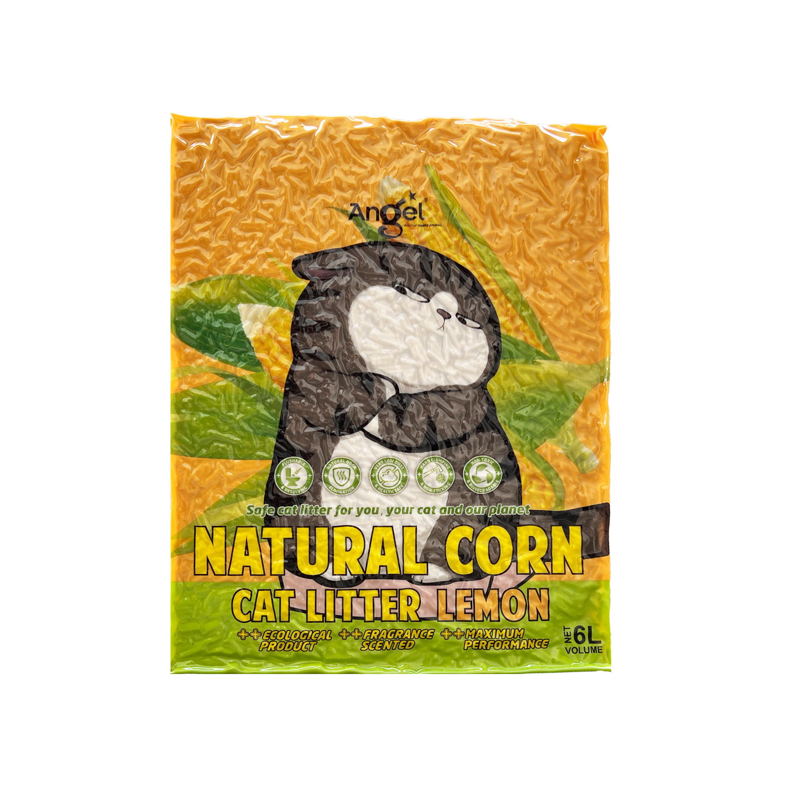 Angel Natural Corn Cat Litter Lemon 6L 8886352103031 Front