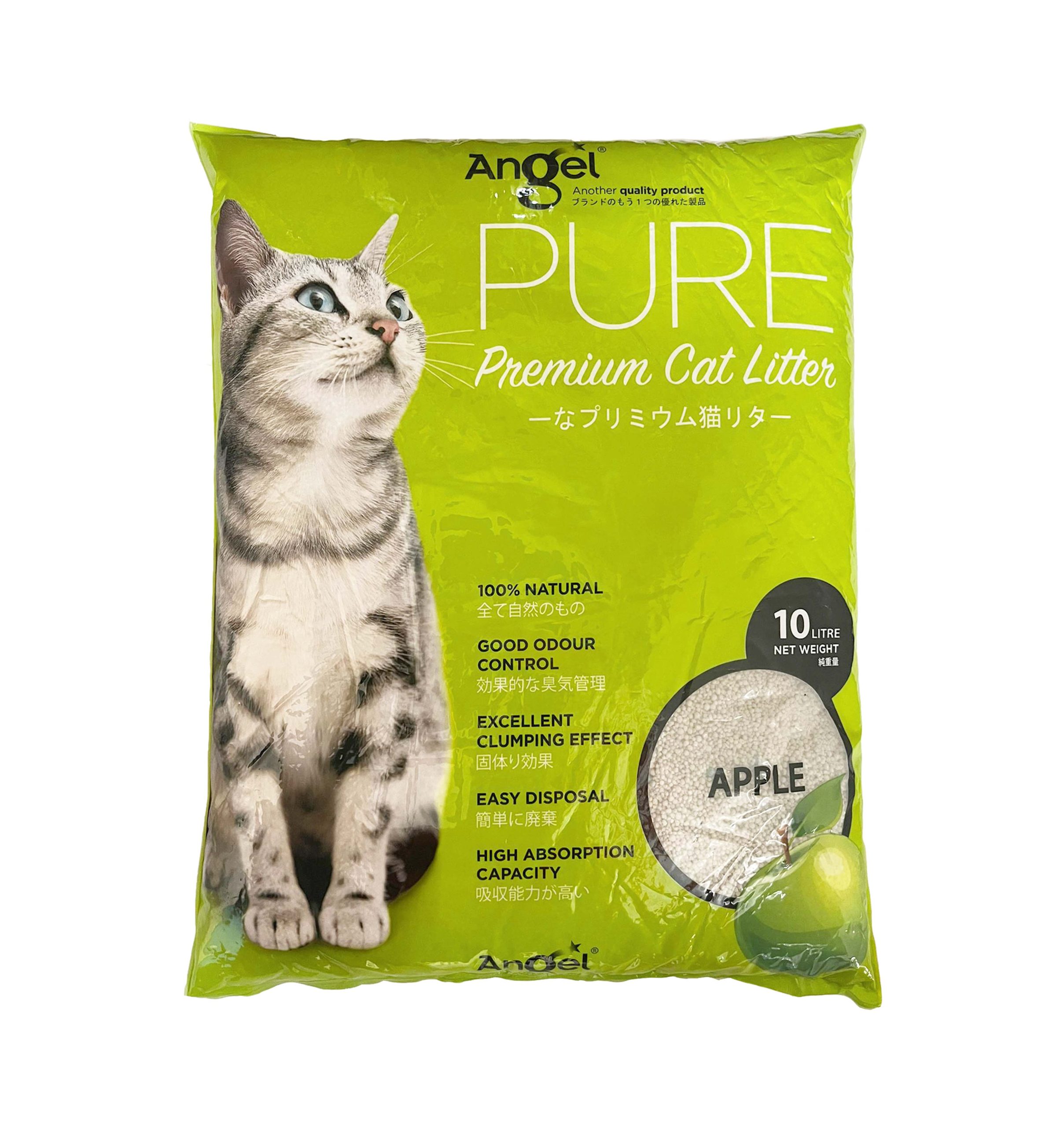Angel PURE Premium Cat Litter 10L Apple 2023 Front 8886352103185