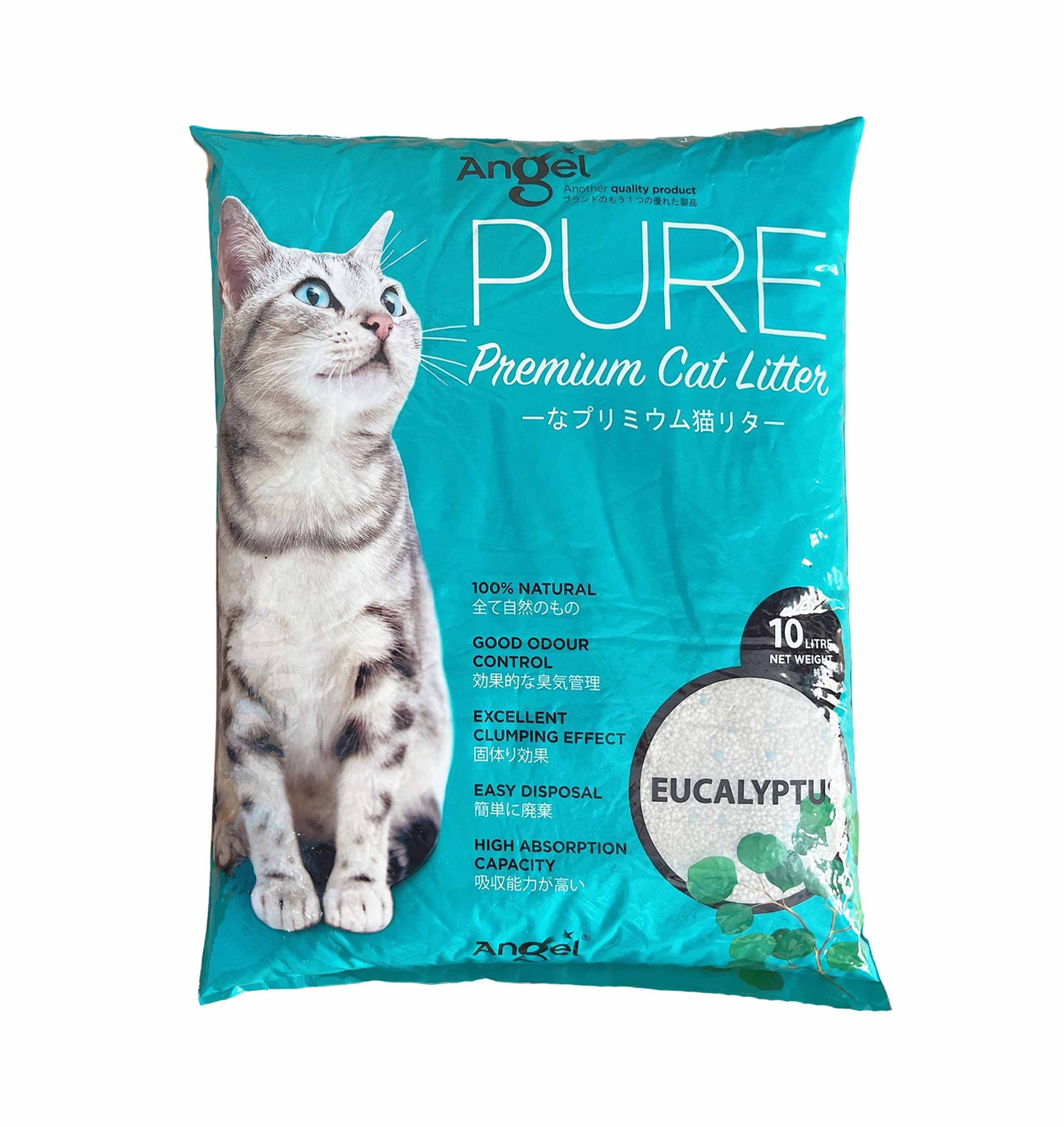 Angel PURE Premium Cat Litter 10L Eucalyptu 2025 Front 8886352103482