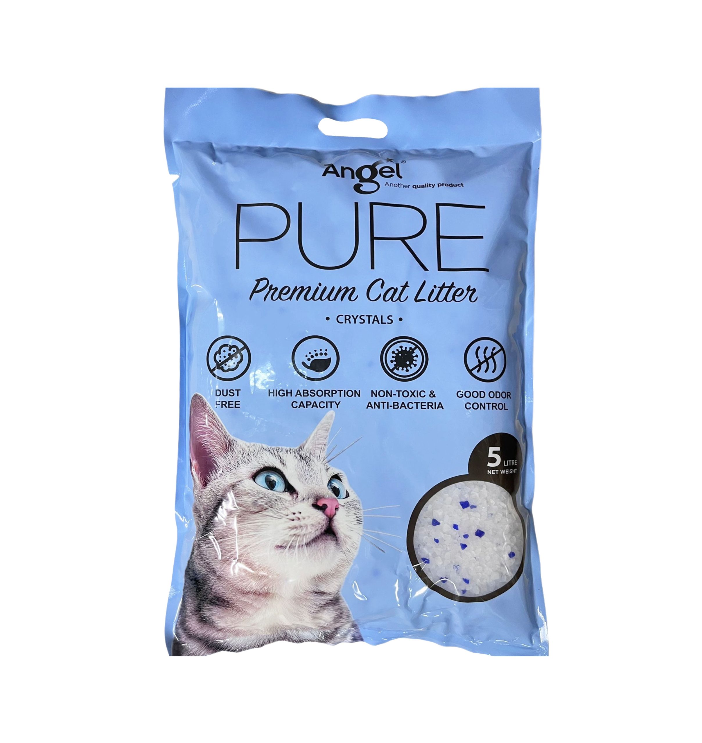 Angel PURE Premium Cat Litter 5L Crystals Front 8886352103062