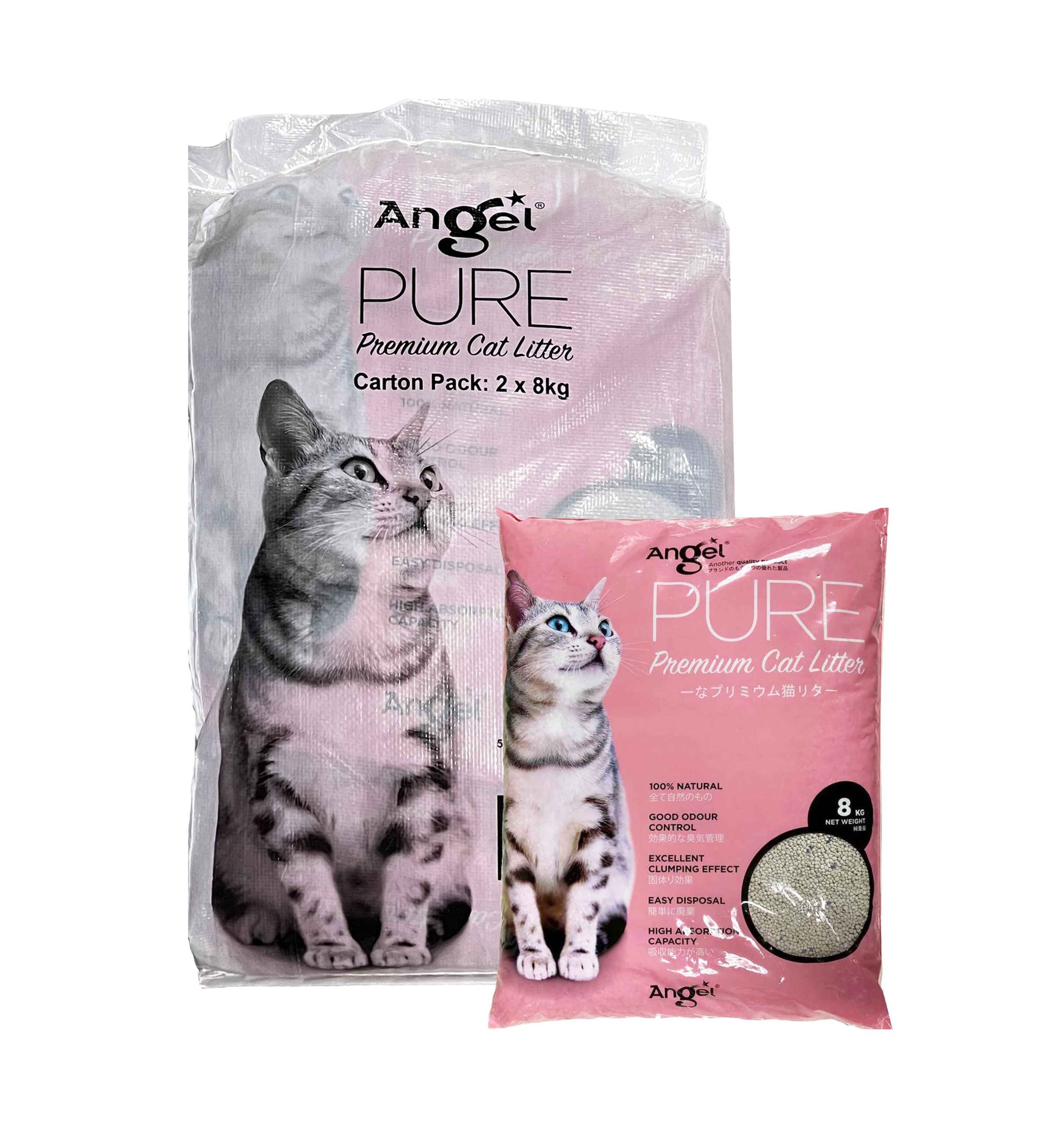 Angel PURE Premium Cat Litter 8kg Front 18886352103113 Ctn Pack