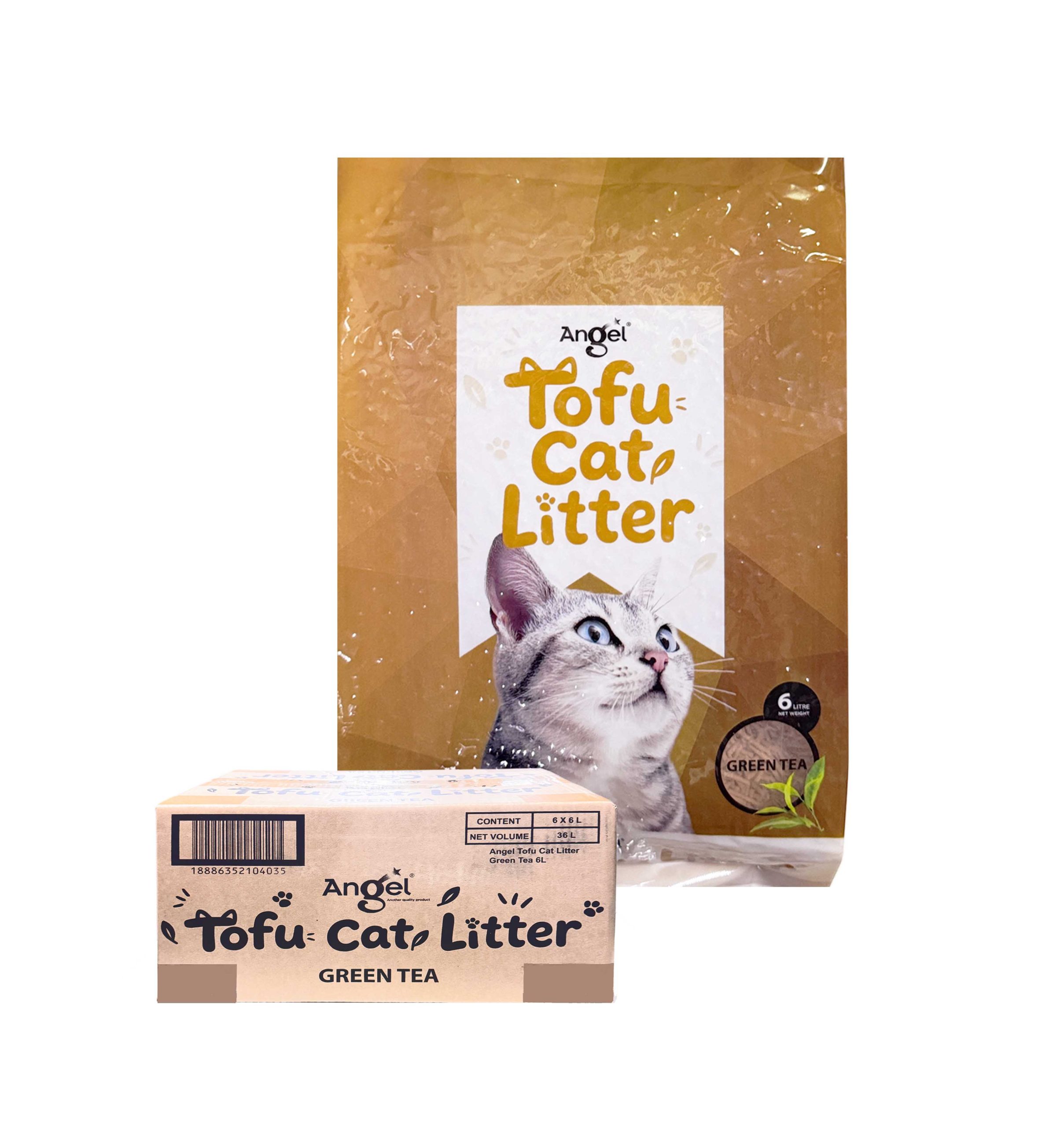 Angel Tofu Cat Litter Green Tea 6L Ctn 18886352104035