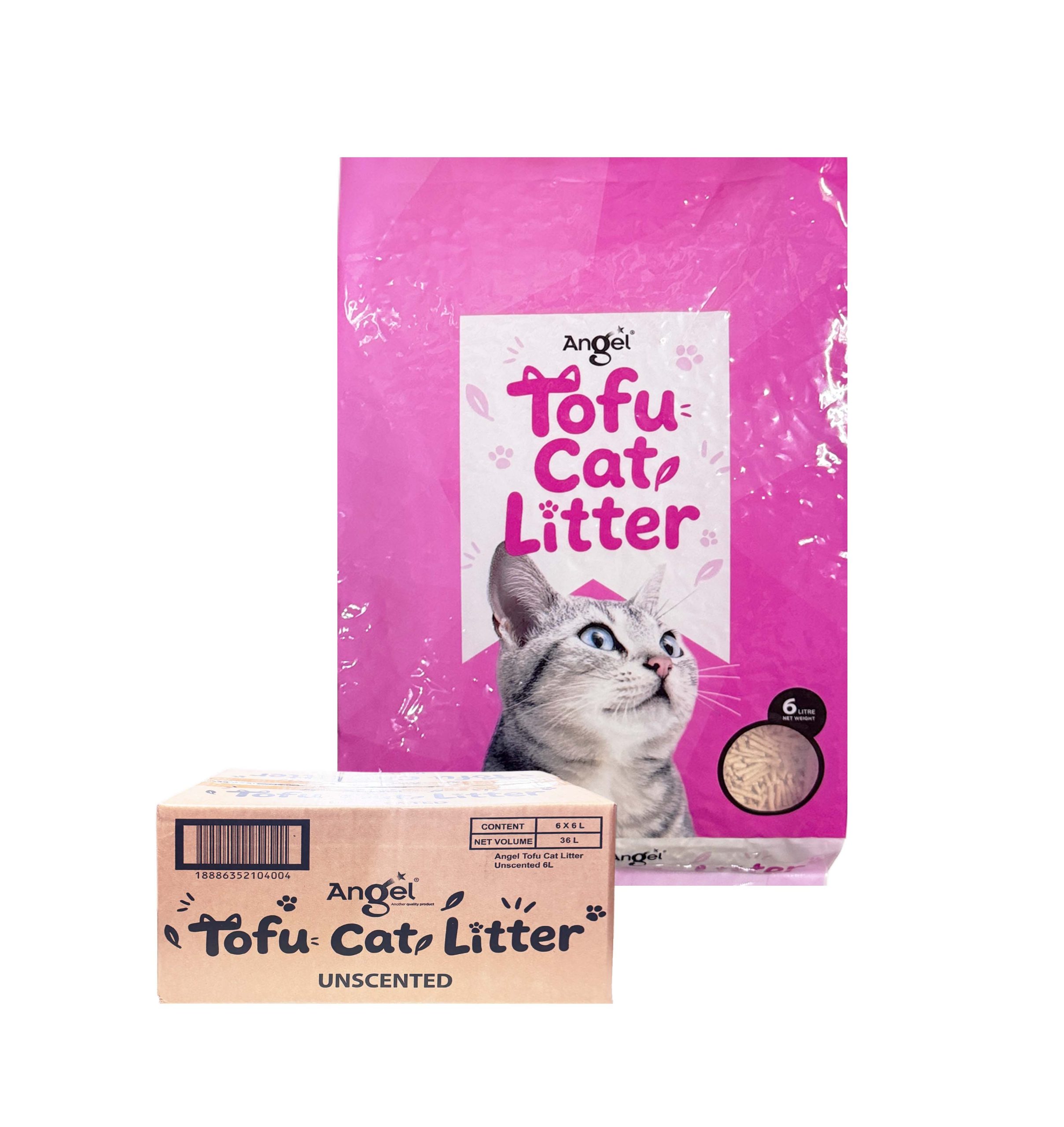 Angel Tofu Cat Litter Unscented 6L Ctn 18886352104004