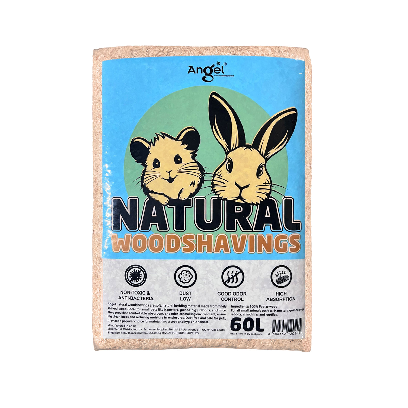 Angel Woodshaving 60L Front 8886352120205