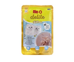 ME-O Delite Pouch Kitten Tuna Mousse with Goat Milk Topping Katsuobushi 70g