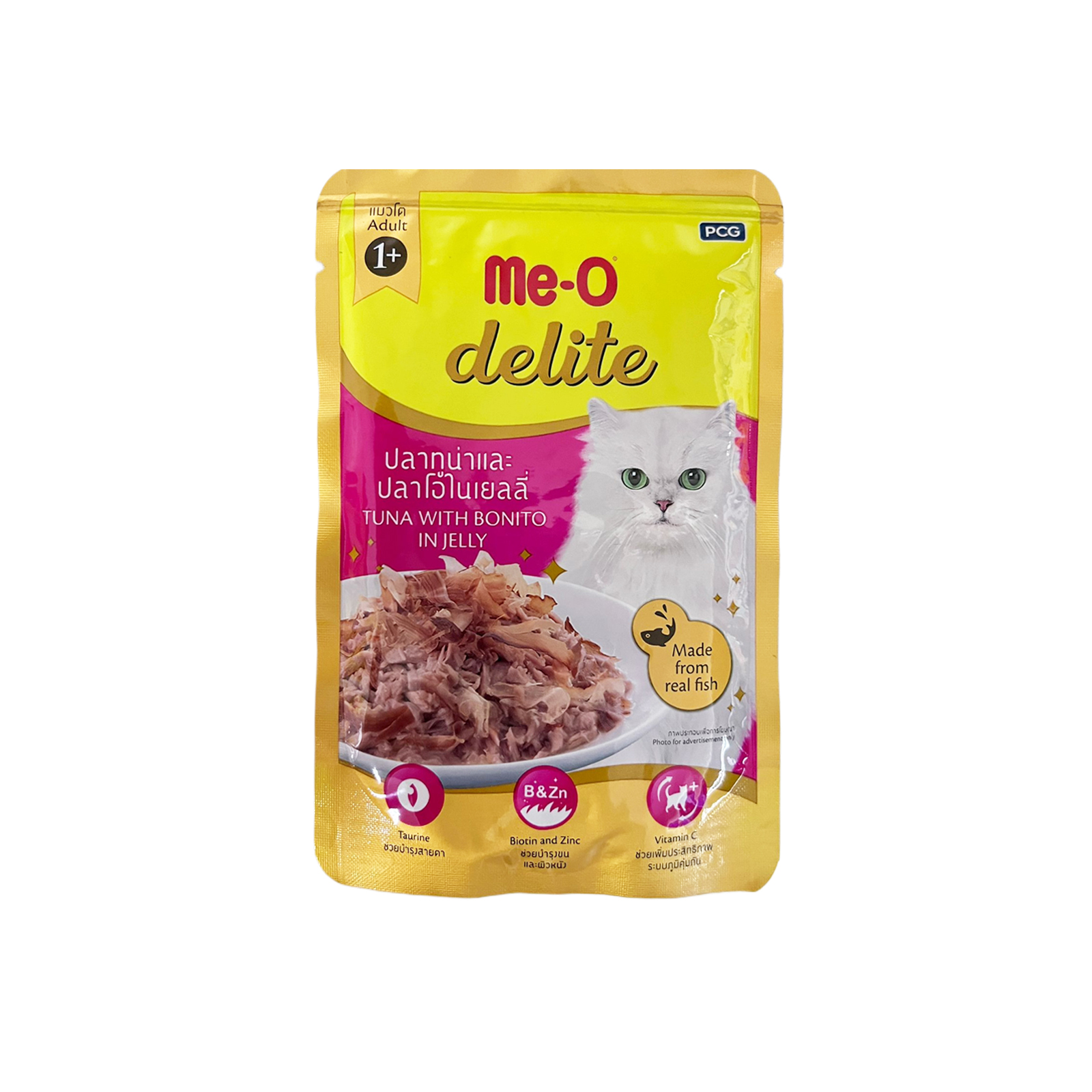 ME O Delite Pouch Tuna With Bonito In Jelly 70g Front 8850477018013  D2