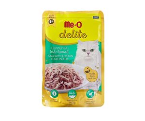 ME-O Delite Pouch Tuna with Chicken Flake in Jelly