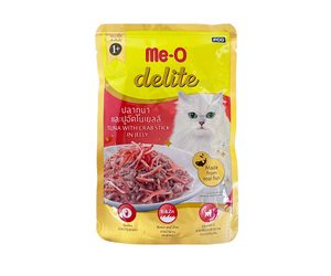 ME-O Delite Pouch Tuna with Crab Stick in Jelly