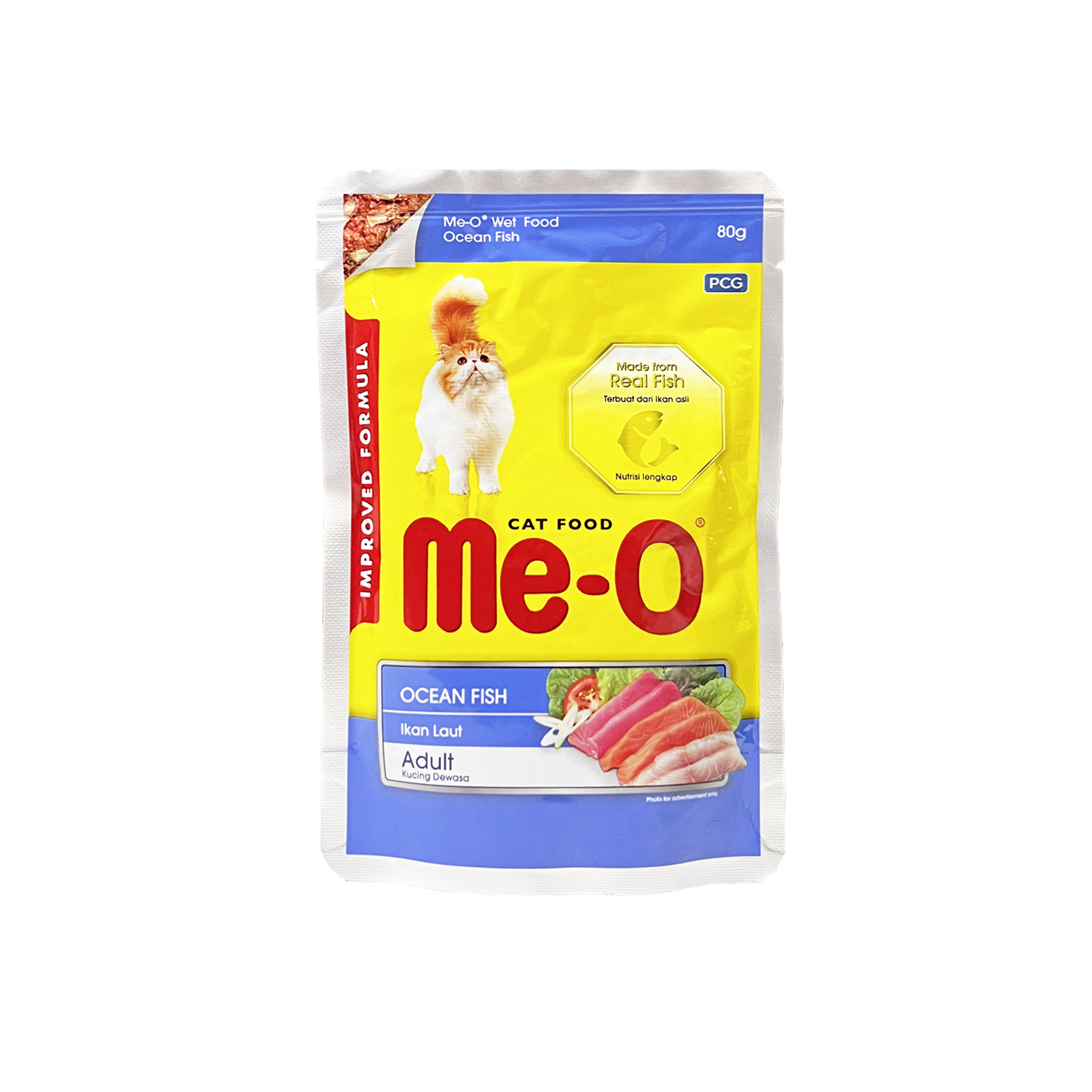 Me O Pouch Adult Ocean Fish 80g Front 8850477017160