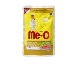 Me-O Pouch Adult Salmon Chunk in Gravy 80g
