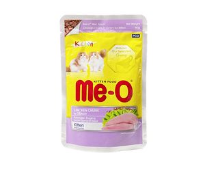 Me-O Pouch Kitten Chicken Chunk in Gravy 80g