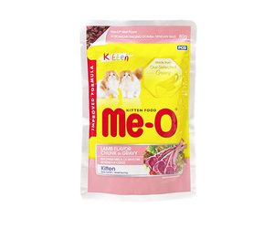 Me-O Pouch Kitten Lamb Chunk in Gravy 80g