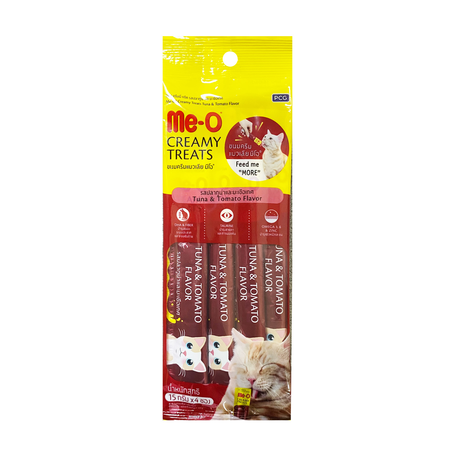 Me O Tuna And Tomato Flavor Creamy Treats 15gx4 Front 8850477020511