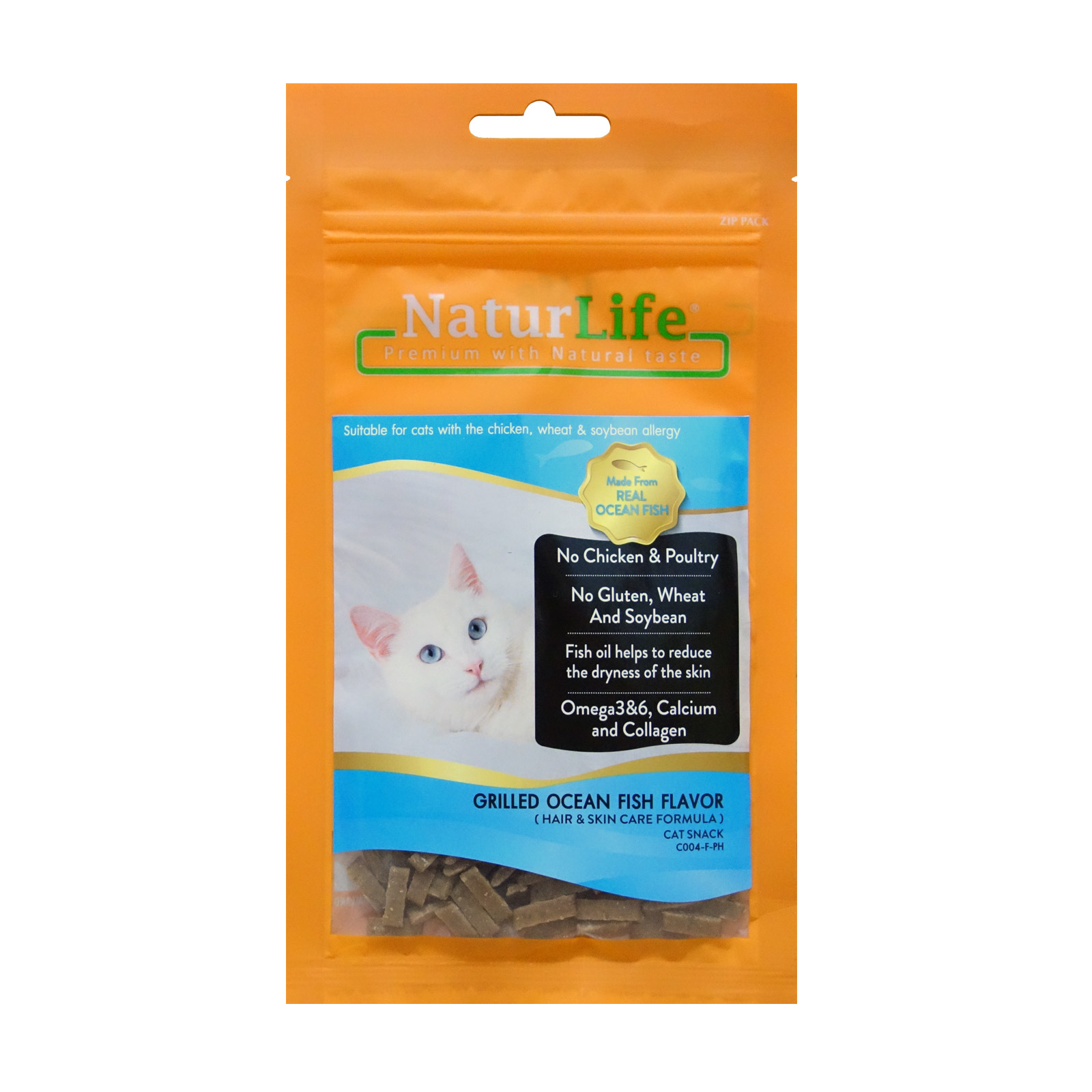 NaturLife Grilled Ocean Fish Cat Snack 8859213900131 Front