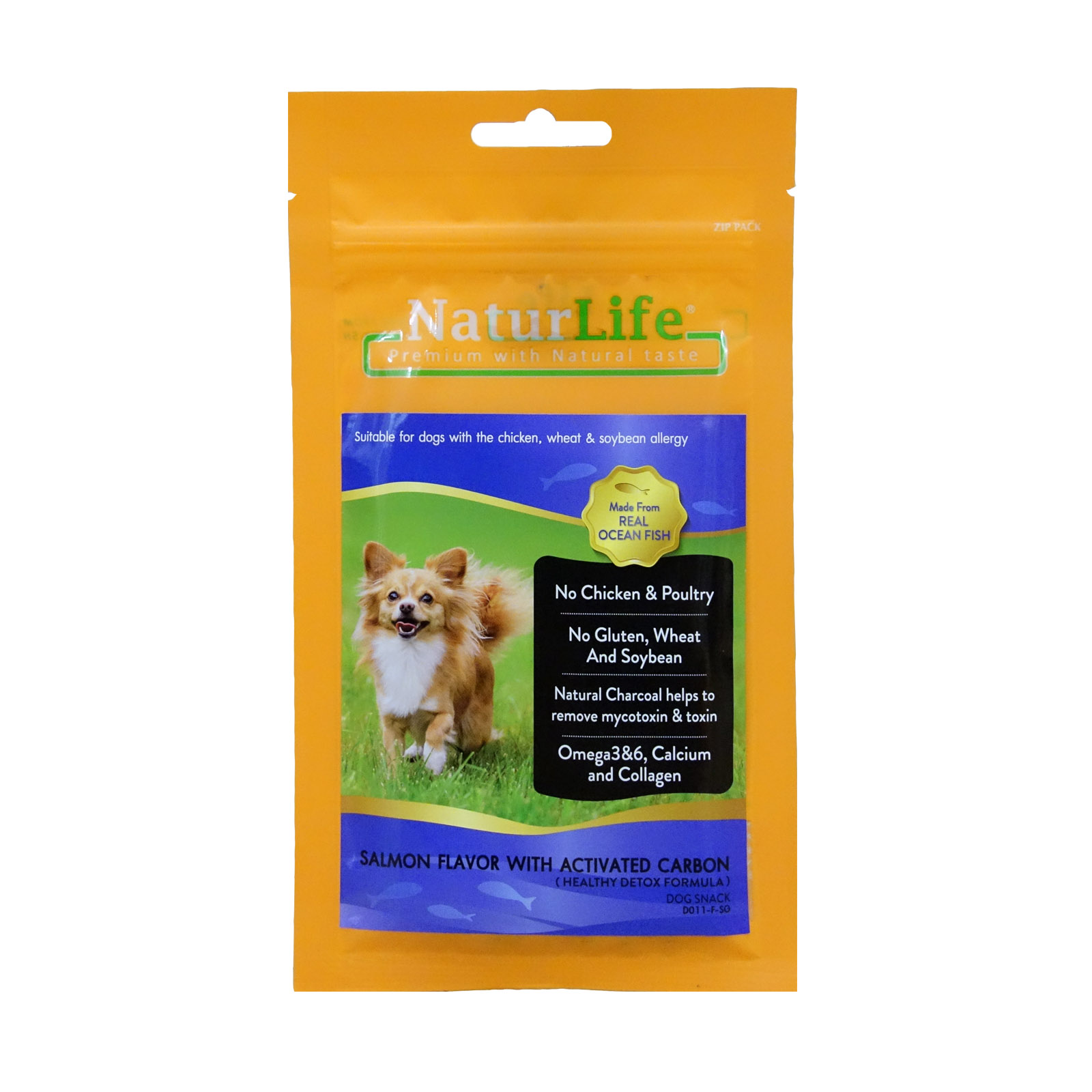 NaturLife Salmon With Activated Carbon Dog Treat 8859213900407 Front NEW